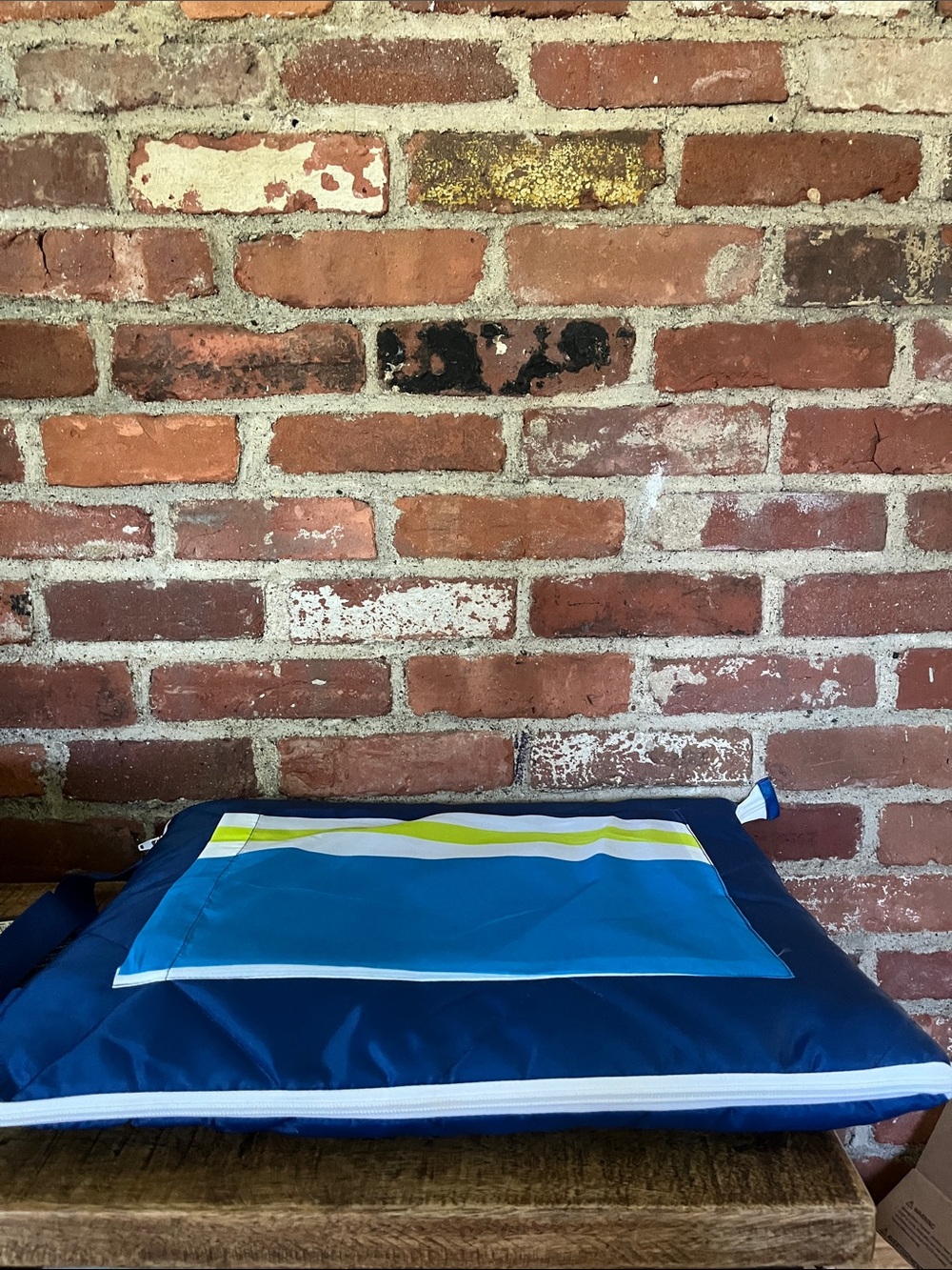 Martha Stewart Zippered Beach Blanket in Navy, Aqua & White - Picture 6 of 6